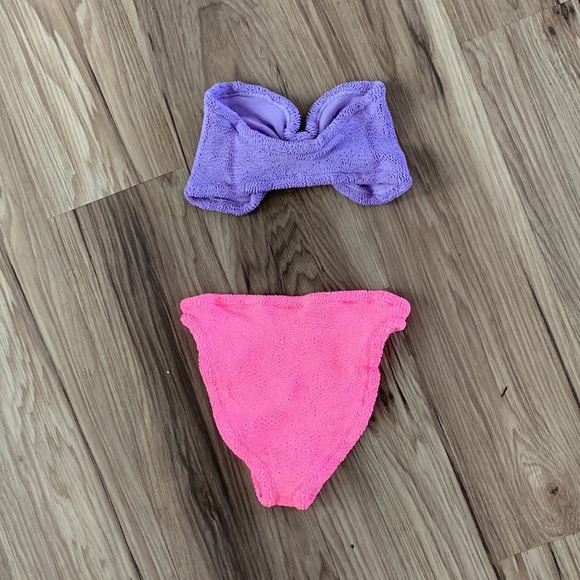 NWT Hunza G duo bikini set in lilac/bubblegum - Picture 8 of 8
